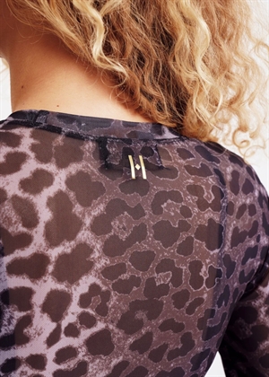 Hype The Detail mesh bluse Leopard Print